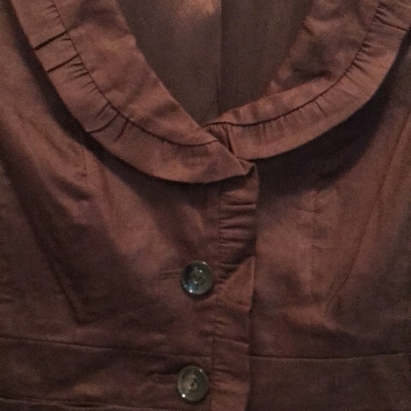 🧵 Le Chateau Brown Ruffle Blazer - Picture 3 of 5